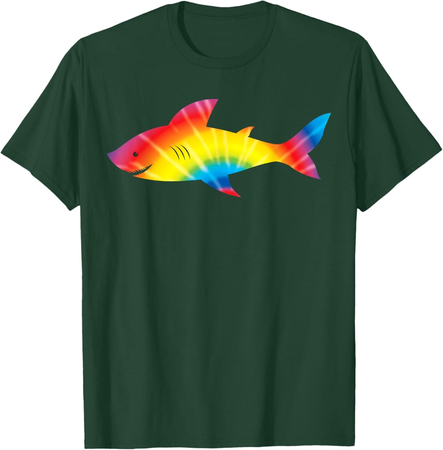 Shark Tie Dye Rainbow | Jawsome Men Women Kids Boys T-Shirt - T-Shirt | Forest