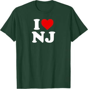 I Love NJ Heart New Jersey T-Shirt - T-Shirt | Forest