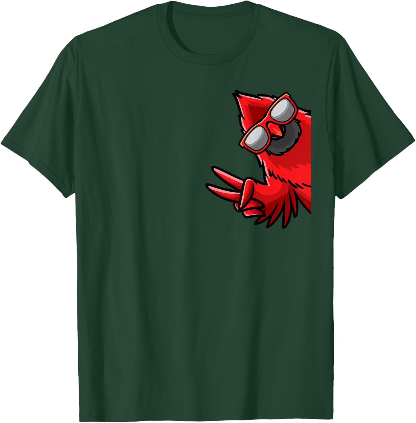 Northern Cardinal Bird Red Cardinal From Side T-Shirt - T-Shirt | Forest