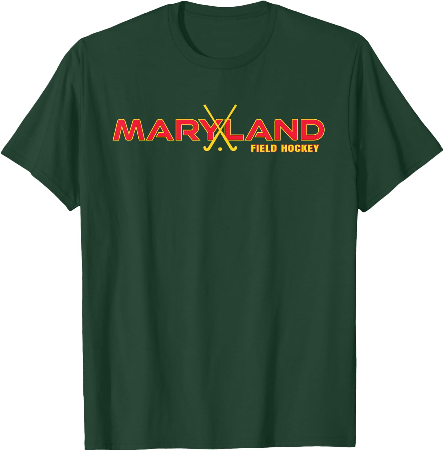 Marylander Fan State of Maryland Field Hockey Sticks Graphic T-Shirt - T-Shirt | Forest