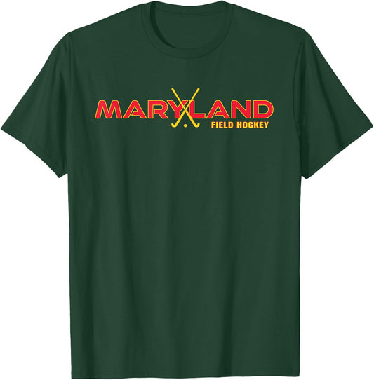 Marylander Fan State of Maryland Field Hockey Sticks Graphic T-Shirt - T-Shirt | Forest