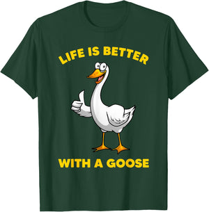 Cute Goose Design Women Toddler Grey White Goose Fan T-Shirt - T-Shirt | Forest