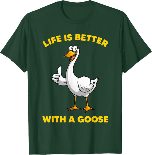 Cute Goose Design Women Toddler Grey White Goose Fan T-Shirt - T-Shirt | Forest