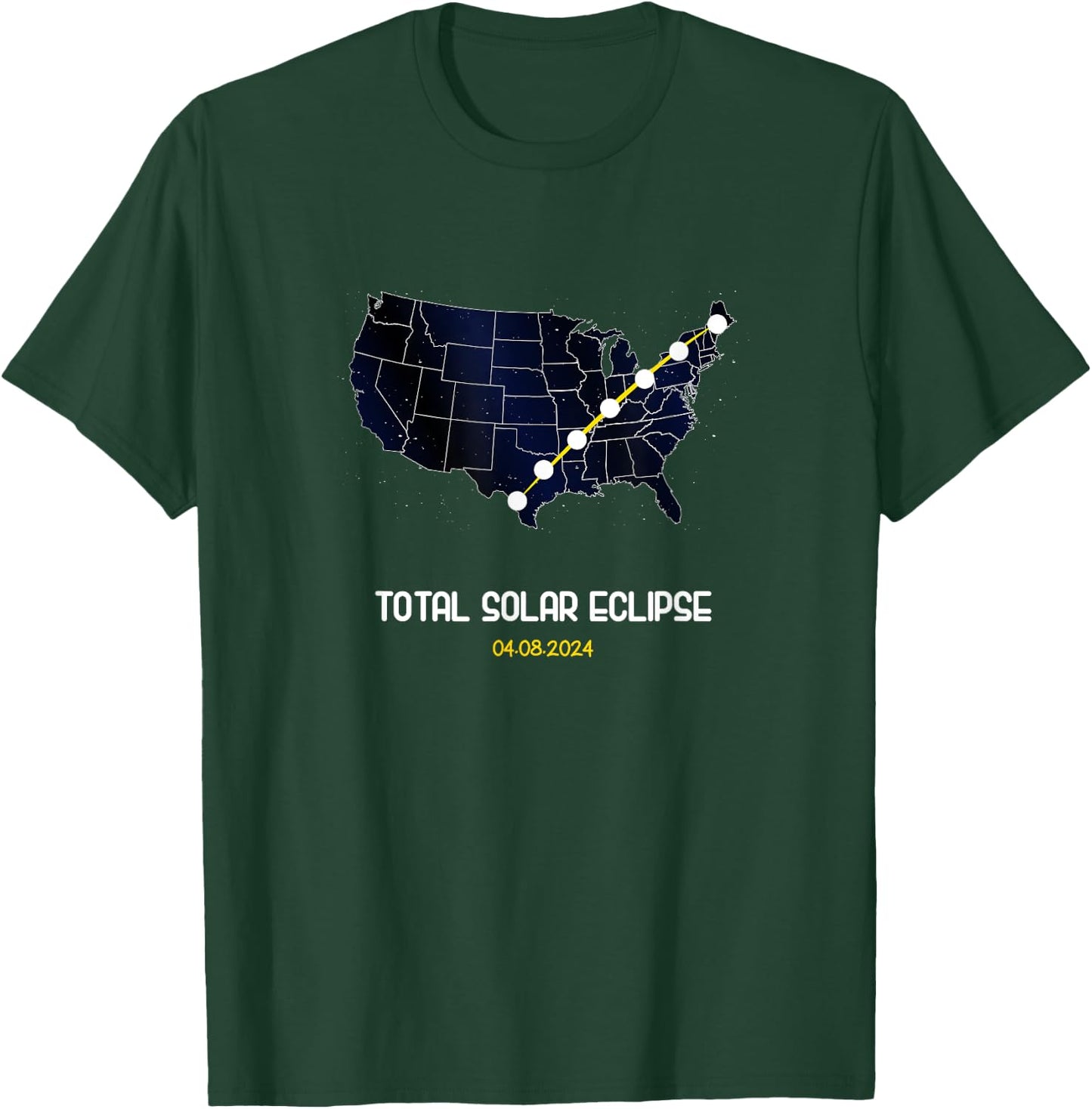 America Totality Eclipse April 8 2024 T-Shirt - T-Shirt | Forest