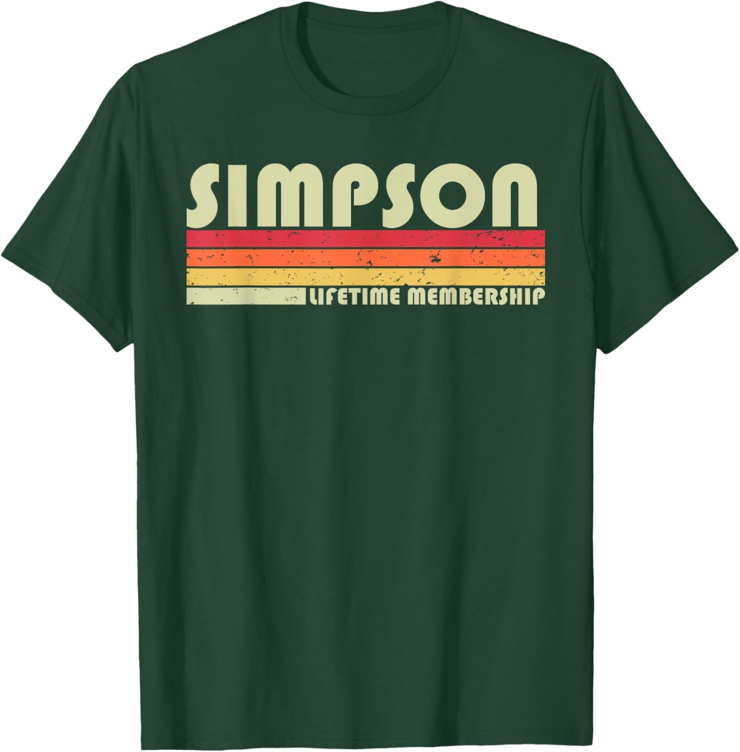 SIMPSON Surname Funny Retro Vintage 80s 90s Birthday Reunion T-Shirt - T-Shirt | Forest