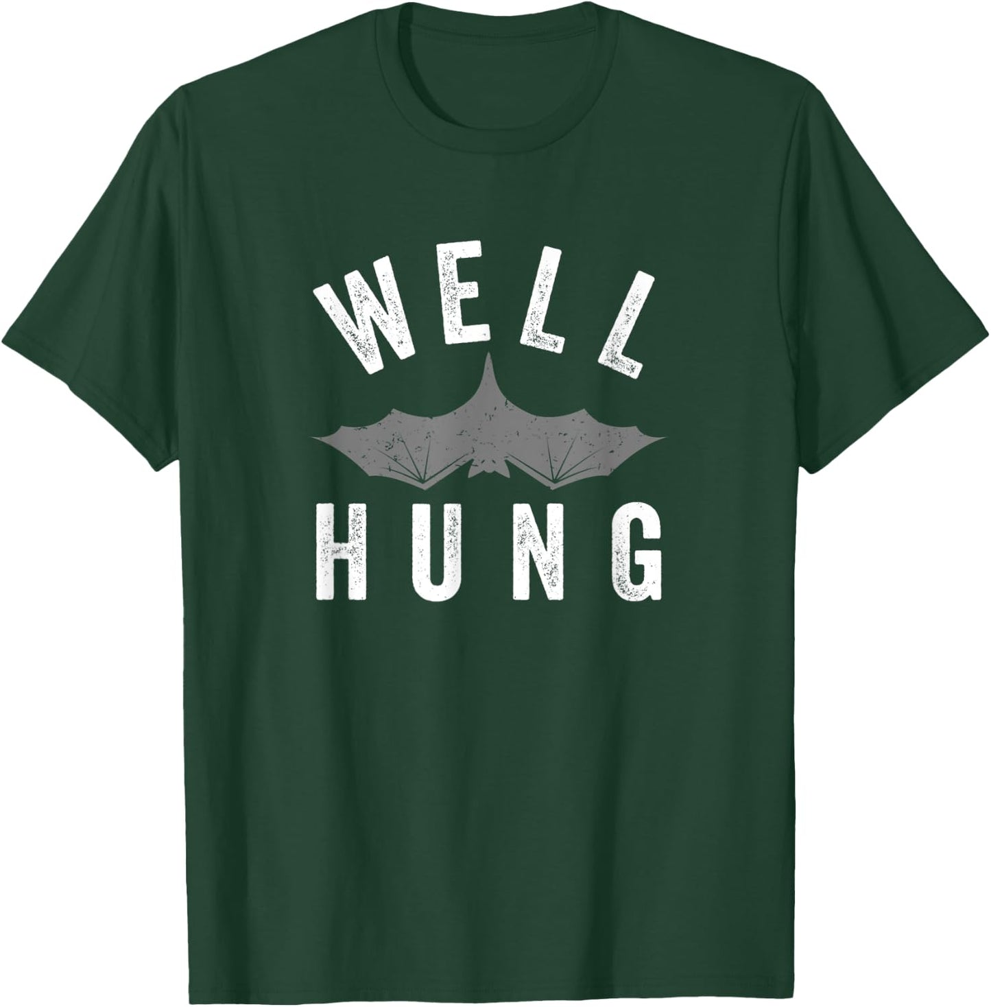Well Hung, Funny Hanging Upside Down Bat Offensive Halloween T-Shirt - T-Shirt | Forest