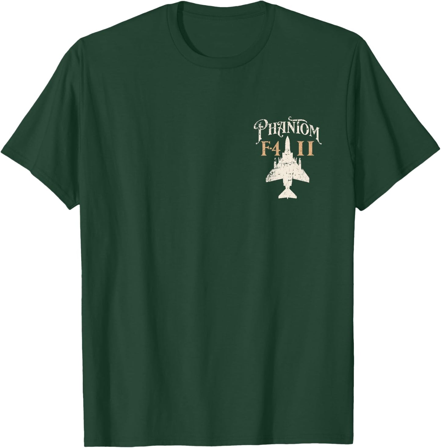 F-4 Phantom II Military Fighter Jet Distressed Design T-Shirt - T-Shirt | Forest