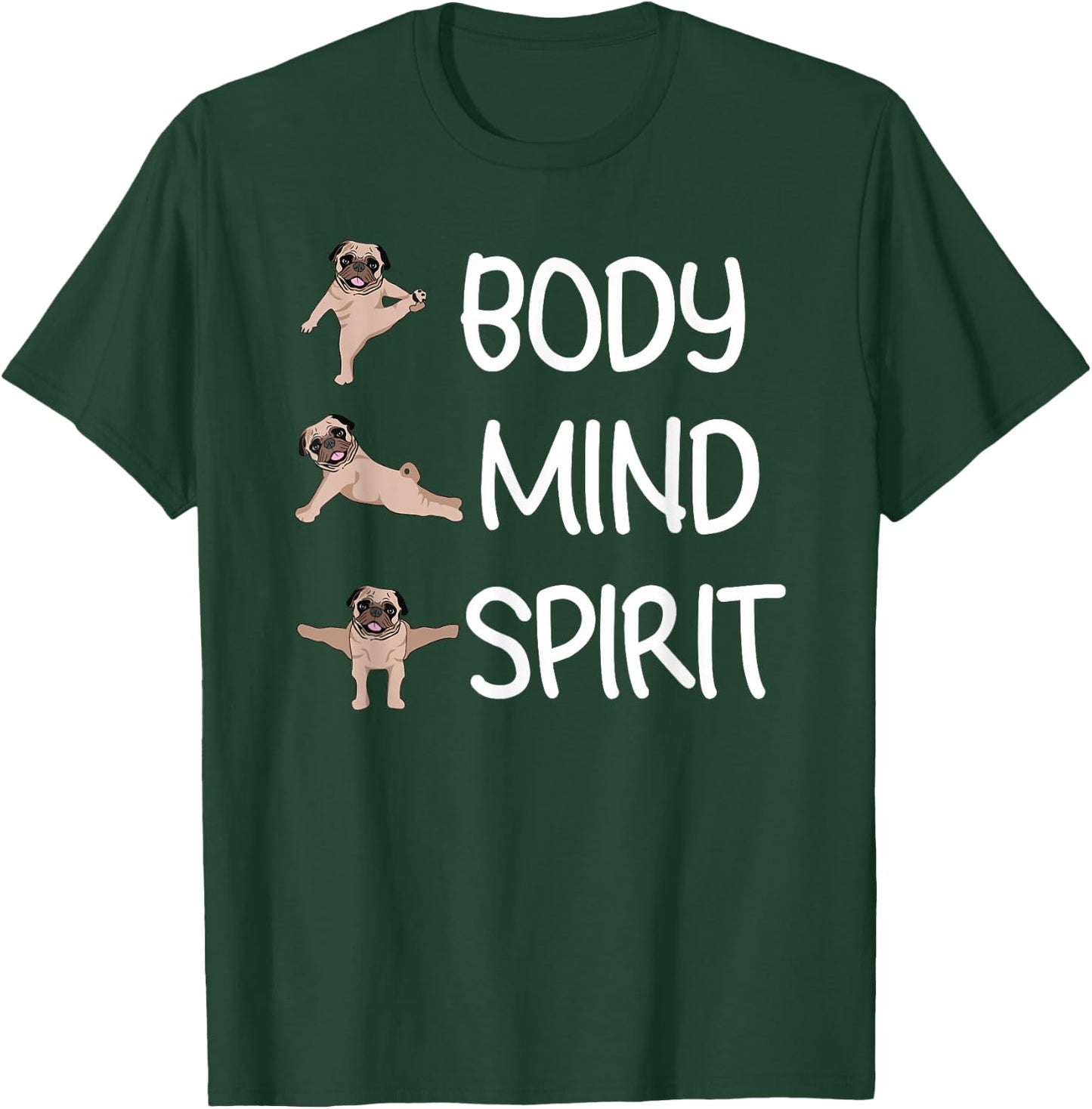 Funny Yoga Pug Men Kids, Funny Dog Lovers T-Shirt - T-Shirt | Forest