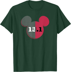 Disney Mickey Mouse Ears Half Marathon 13.1 Runner T-Shirt - T-Shirt | Forest