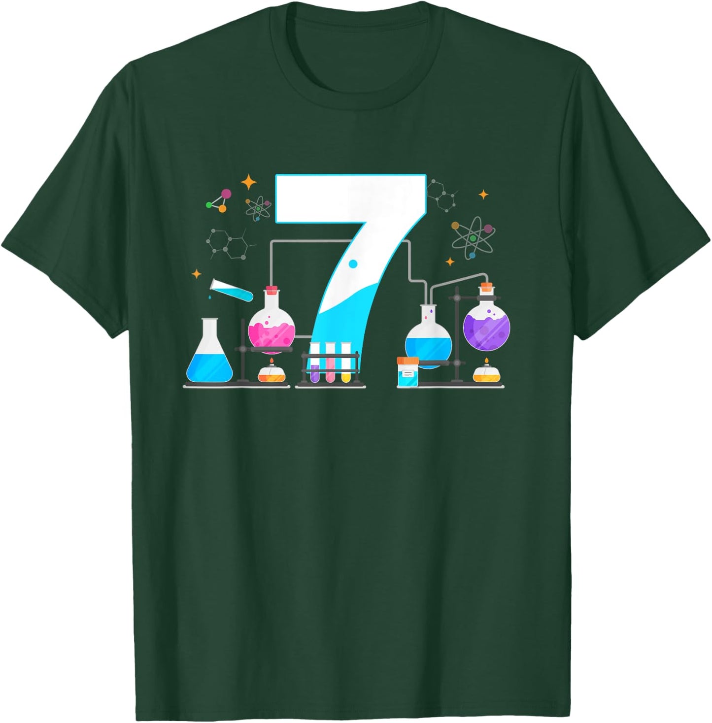 7 Year Old Kids Scientist 7th Birthday Kids Science T-Shirt - T-Shirt | Forest