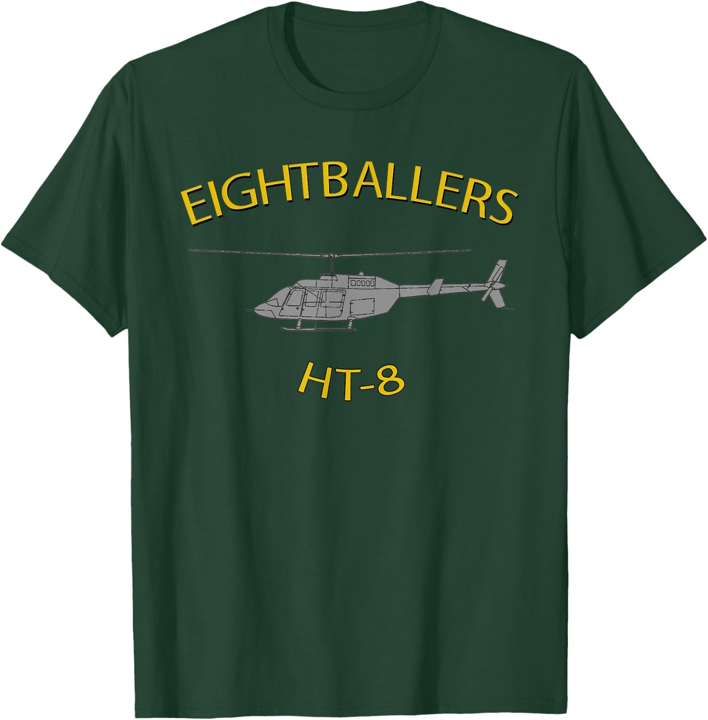 HT-8 "Eightballers" Helicopter Training Squadron TH-57 T-Shirt - T-Shirt | Forest