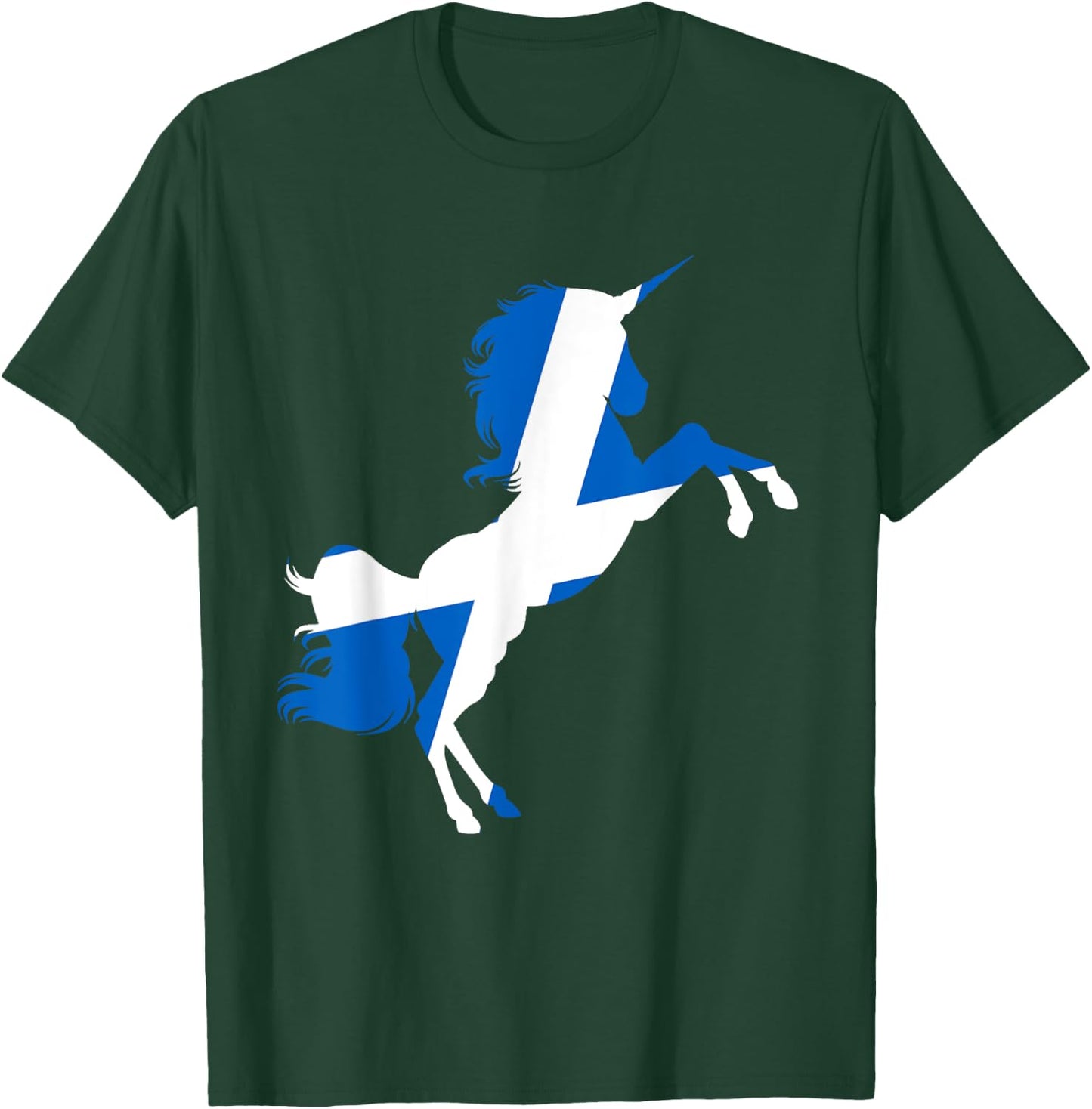 Scotland Flag Unicorn Scot Tartan Plaid Day Scottish Unicorn T-Shirt - T-Shirt | Forest