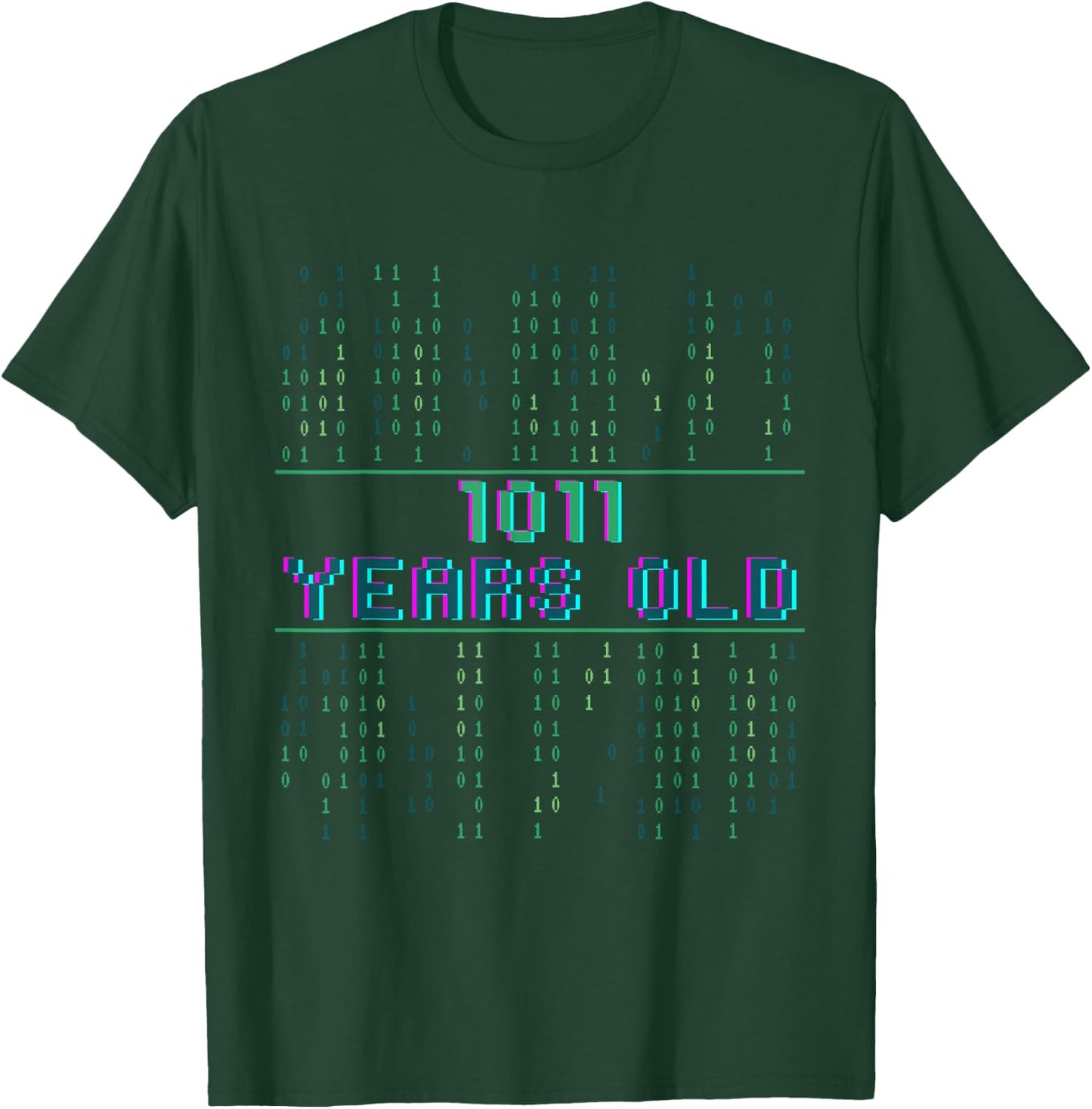 11th birthday 11 years old Binary code coder Computer scienc T-Shirt - T-Shirt | Forest