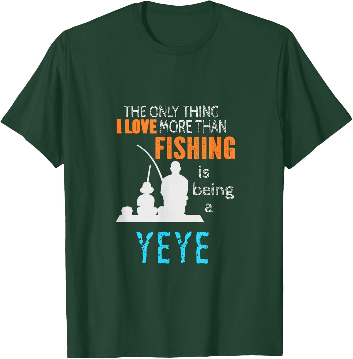 More Than Love Fishing Yeye China Chinese Grandpa T-Shirt - T-Shirt | Forest