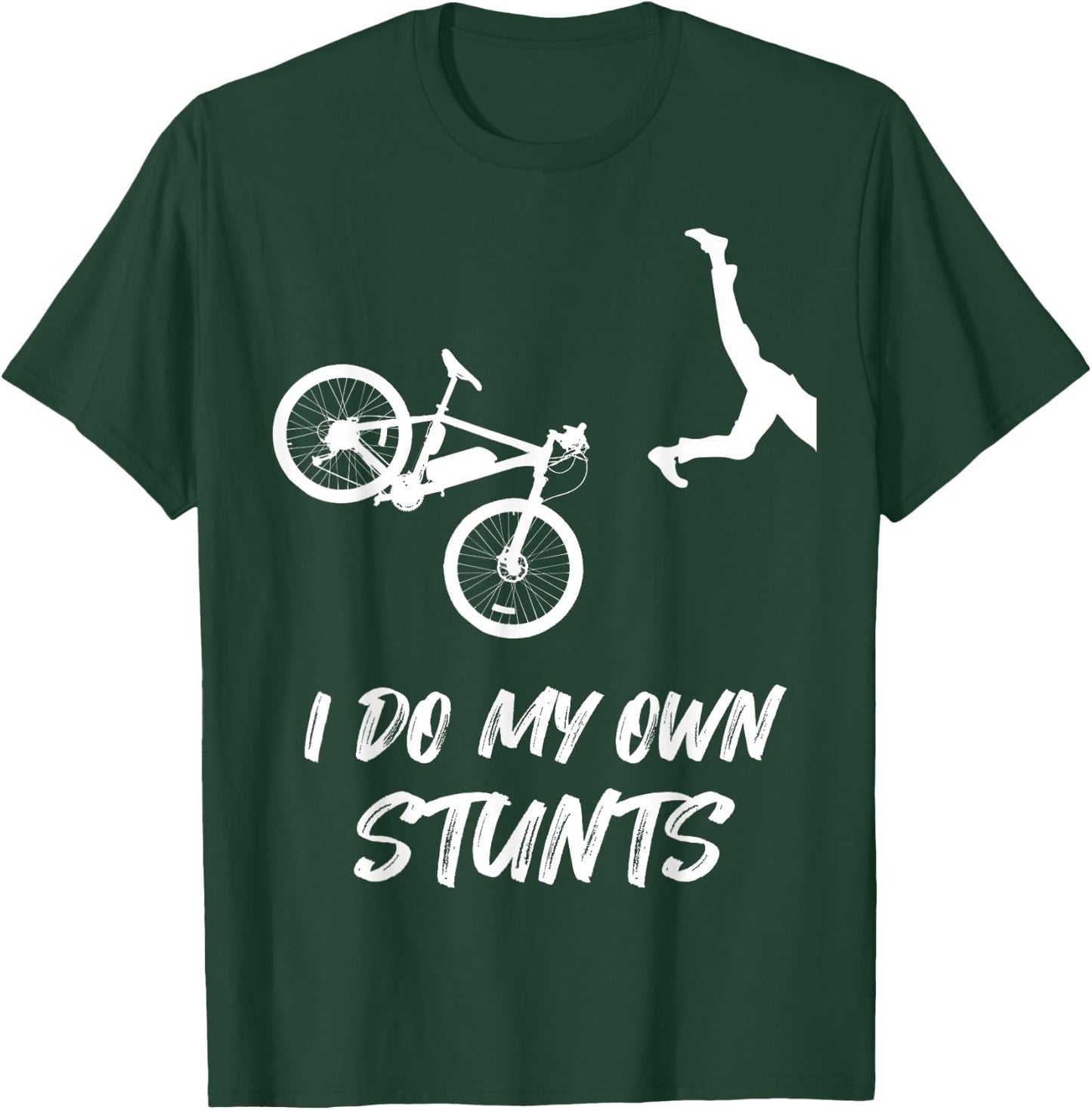I Do My Own Stunts Funny Mountain Bike Accident Broken Cast T-Shirt - T-Shirt | Forest