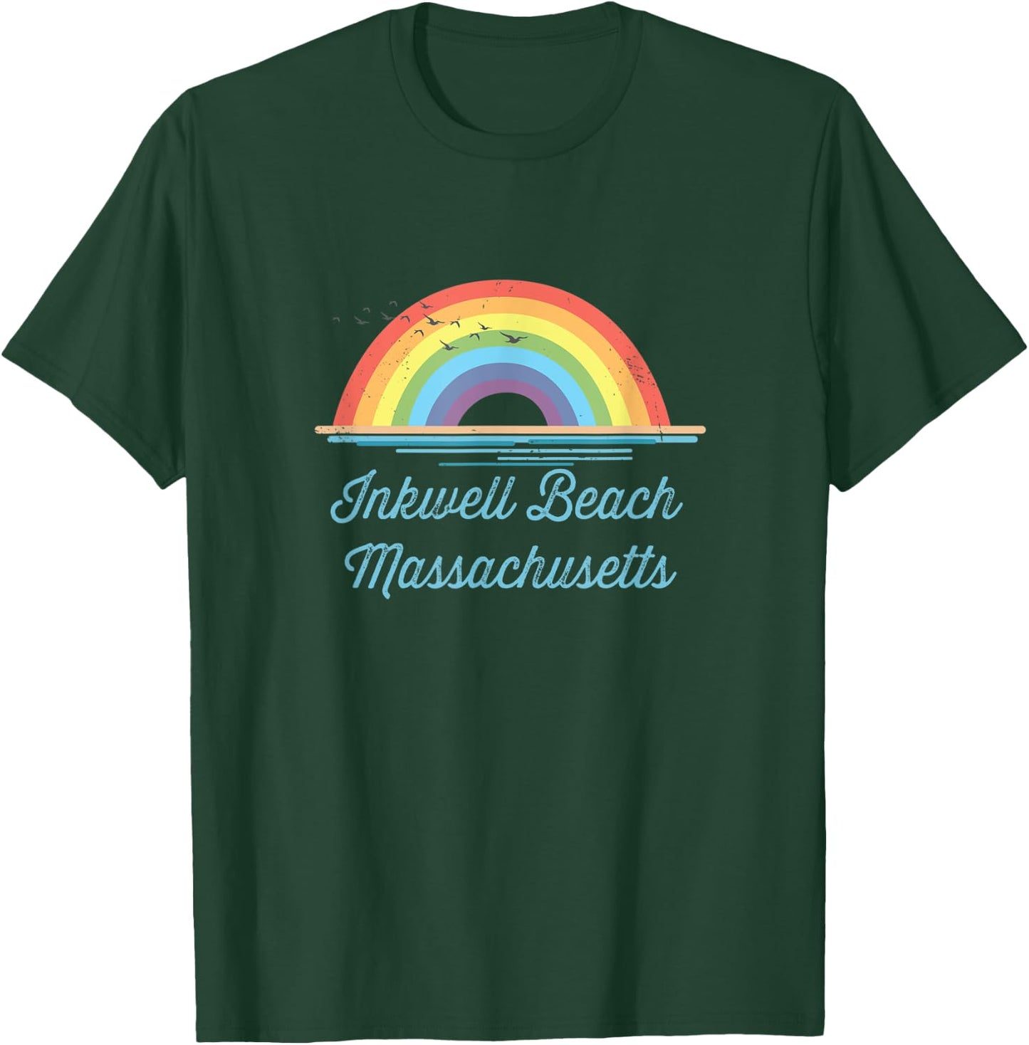 Inkwell Beach Massachusetts Souvenir Graphic Women Kids T-Shirt - T-Shirt | Forest