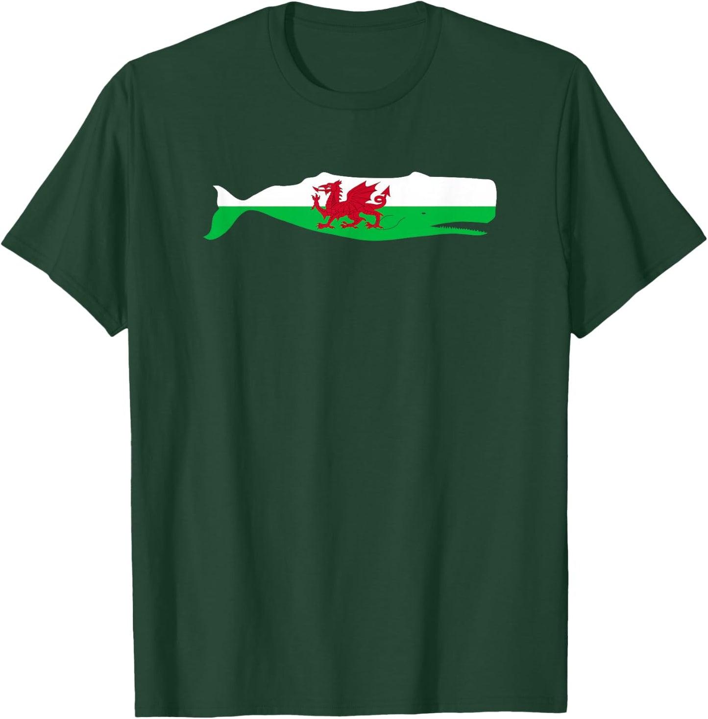Funny Whale Wales Flag Pun for Welsh American Whales Lover T-Shirt - T-Shirt | Forest