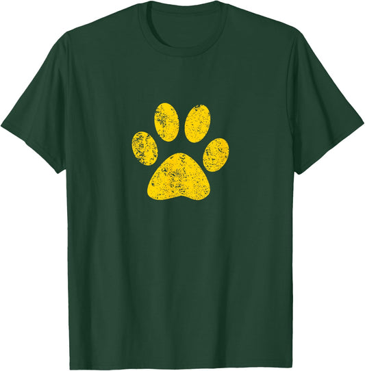 Dog Cat Paw Print Bulldogs Wildcats Huskies Tigers T Shirt Women Girls Kids T-Shirt - T-Shirt | Forest