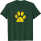 Dog Cat Paw Print Bulldogs Wildcats Huskies Tigers T Shirt Women Girls Kids T-Shirt - T-Shirt | Forest