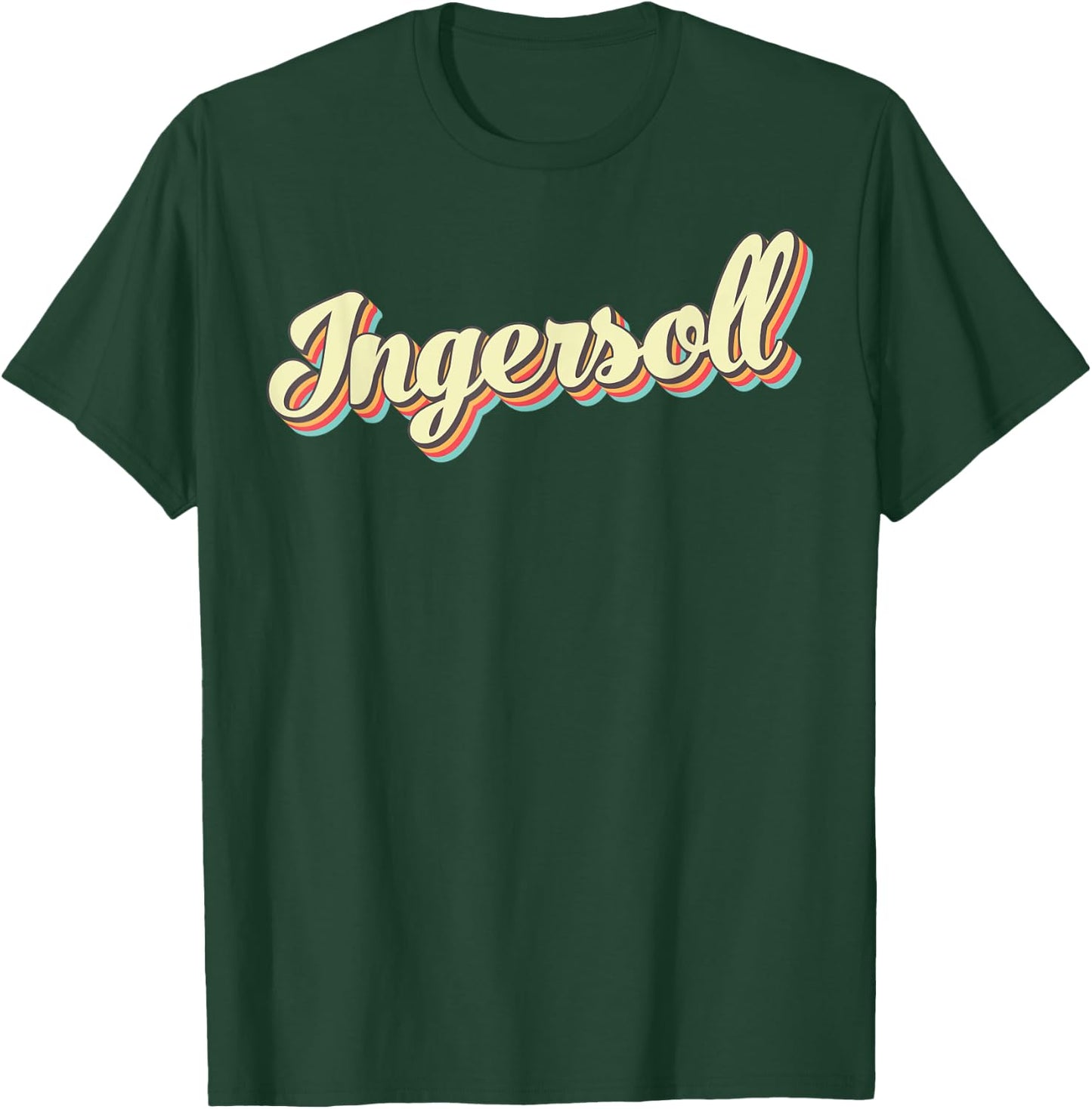 Ingersoll Retro Art Baseball Font Vintage T-Shirt - T-Shirt | Forest