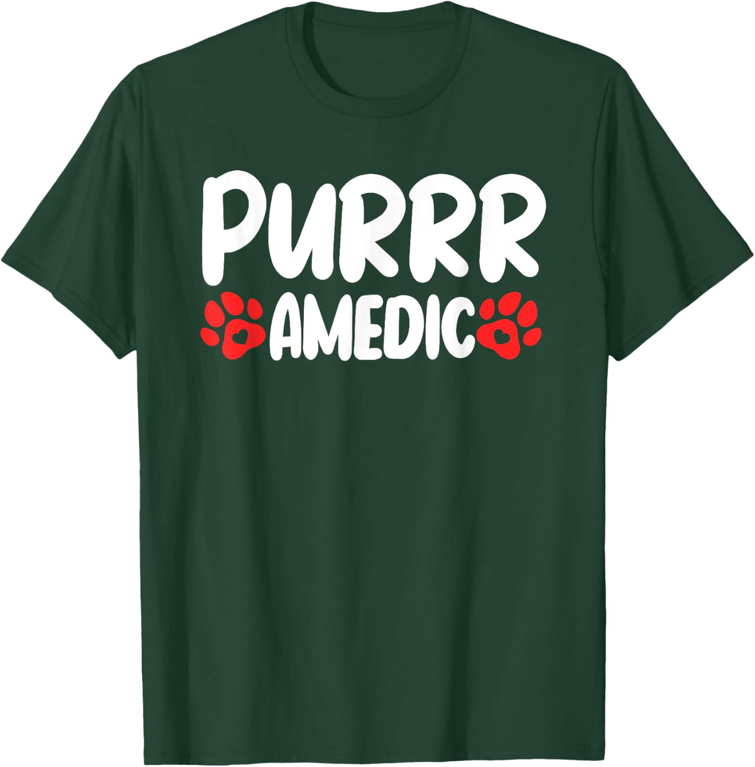 Purr Medic Vet Tech Cat Lover Veterinarian Assistant Women Kids T-Shirt - T-Shirt | Forest