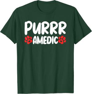 Purr Medic Vet Tech Cat Lover Veterinarian Assistant Women Kids T-Shirt - T-Shirt | Forest