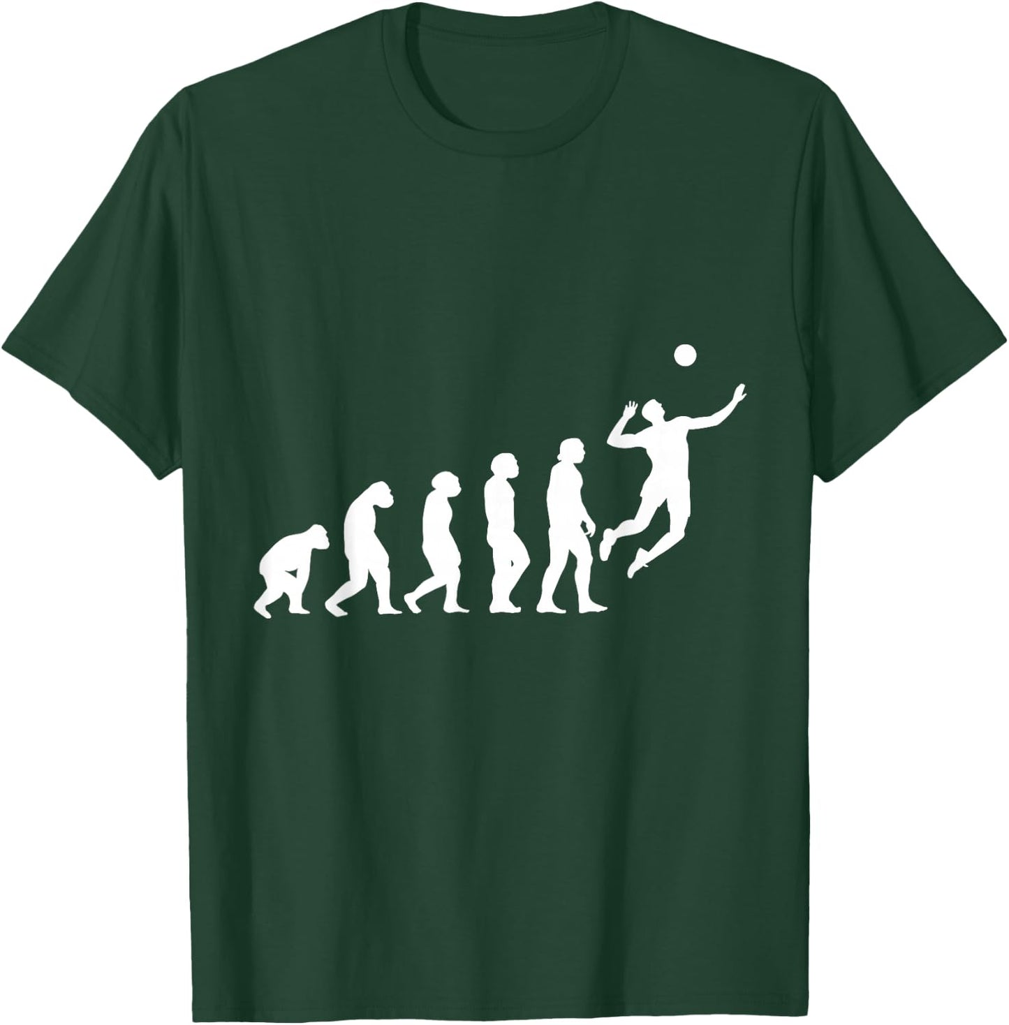Volleyball Player Gift Athlete Evolution Volleyball T-Shirt - T-Shirt | Forest