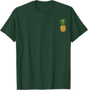 Cool Hawaiian Tropical Fruit Pineapple Pocket Print T-Shirt - T-Shirt | Forest