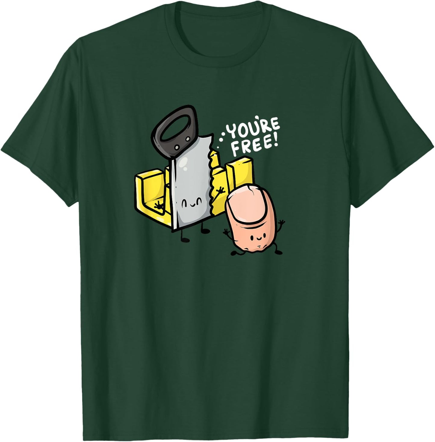 Your Free! Carpenter Woodworker Funny Missing Finger T-Shirt - T-Shirt | Forest