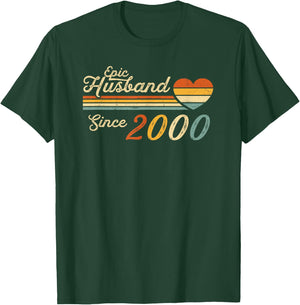 25th wedding anniversary - Epic Husband Since 2000 25 years T-Shirt - T-Shirt | Forest