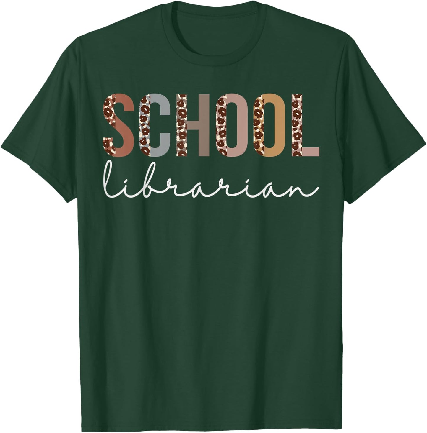 School Librarian Leopard Appreciation For Work T-Shirt - T-Shirt | Forest
