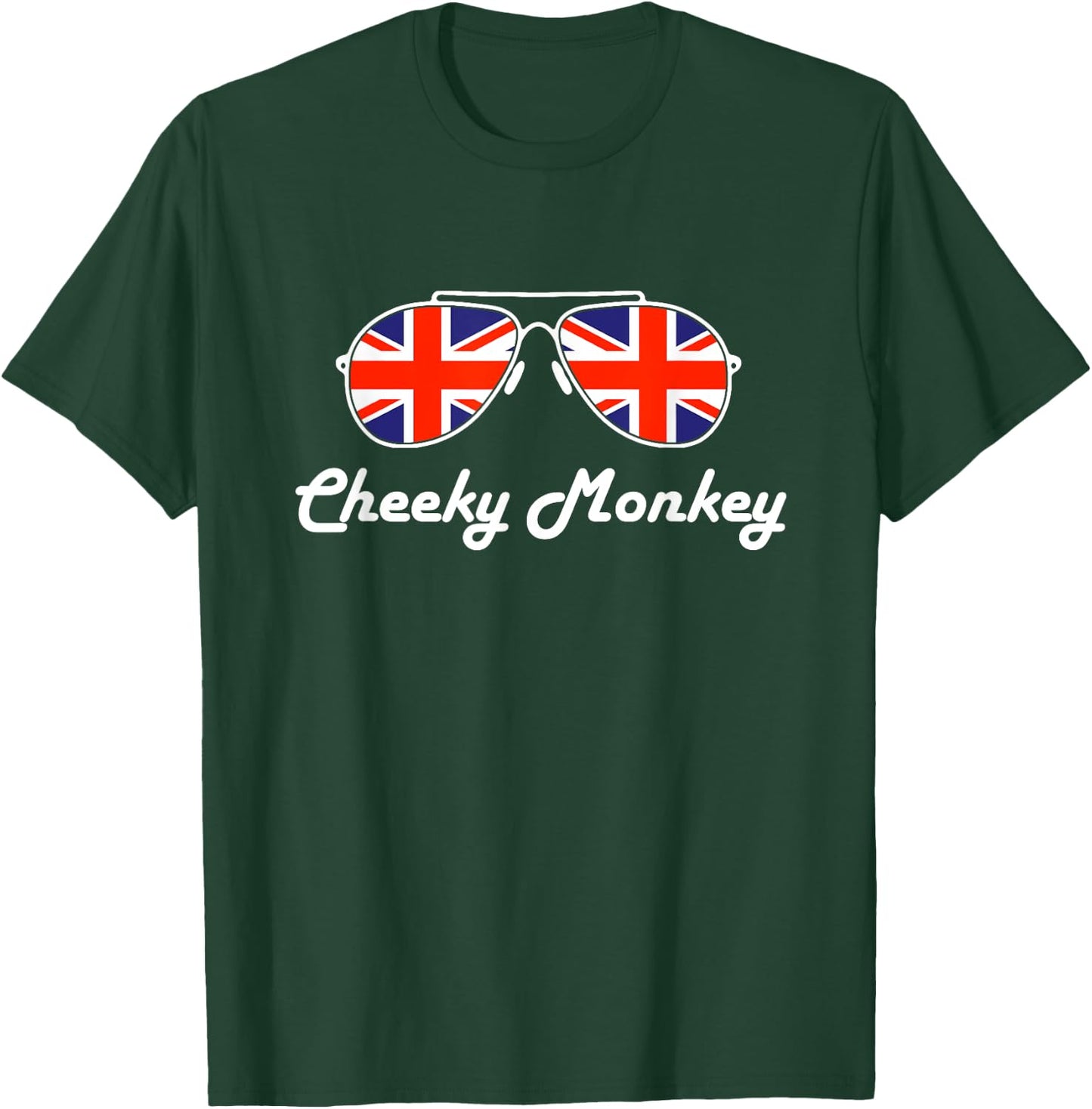 British Flag Cheeky Monkey England Union Jack Funny British T-Shirt - T-Shirt | Forest
