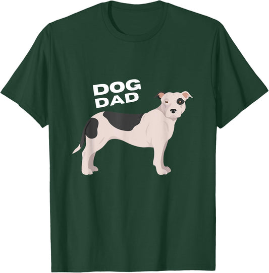 Black & White American Pit Bull Terrier Dog Dad Man T-Shirt - T-Shirt | Forest