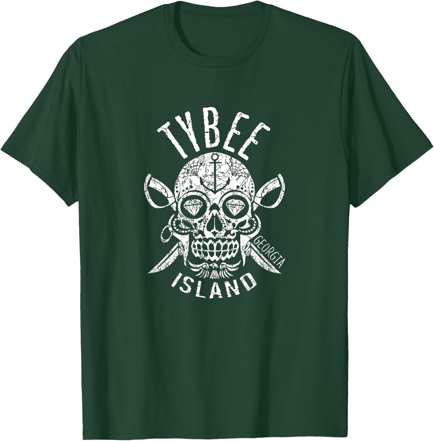 Tybee Island Florida Halloween Sugar Skull, Souvenir T-Shirt - T-Shirt | Forest