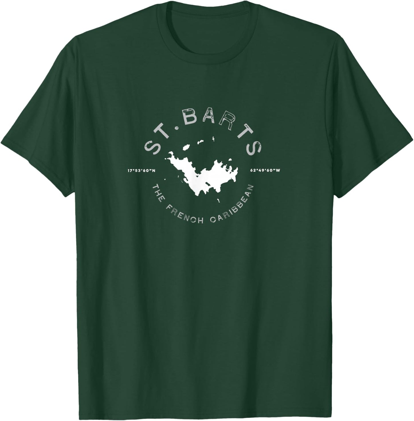 St. Bart's vintage style Graphic T shirt T-Shirt - T-Shirt | Forest