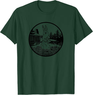 Rabbit Hunter , Armed Bunny With Gun Apparel T-Shirt - T-Shirt | Forest