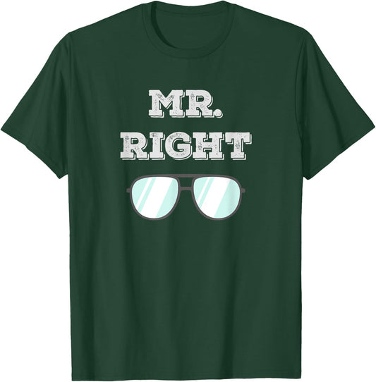 In love Couple Shirt Mr. Right Mrs. Always Right 2PCS Design T-Shirt - T-Shirt | Forest