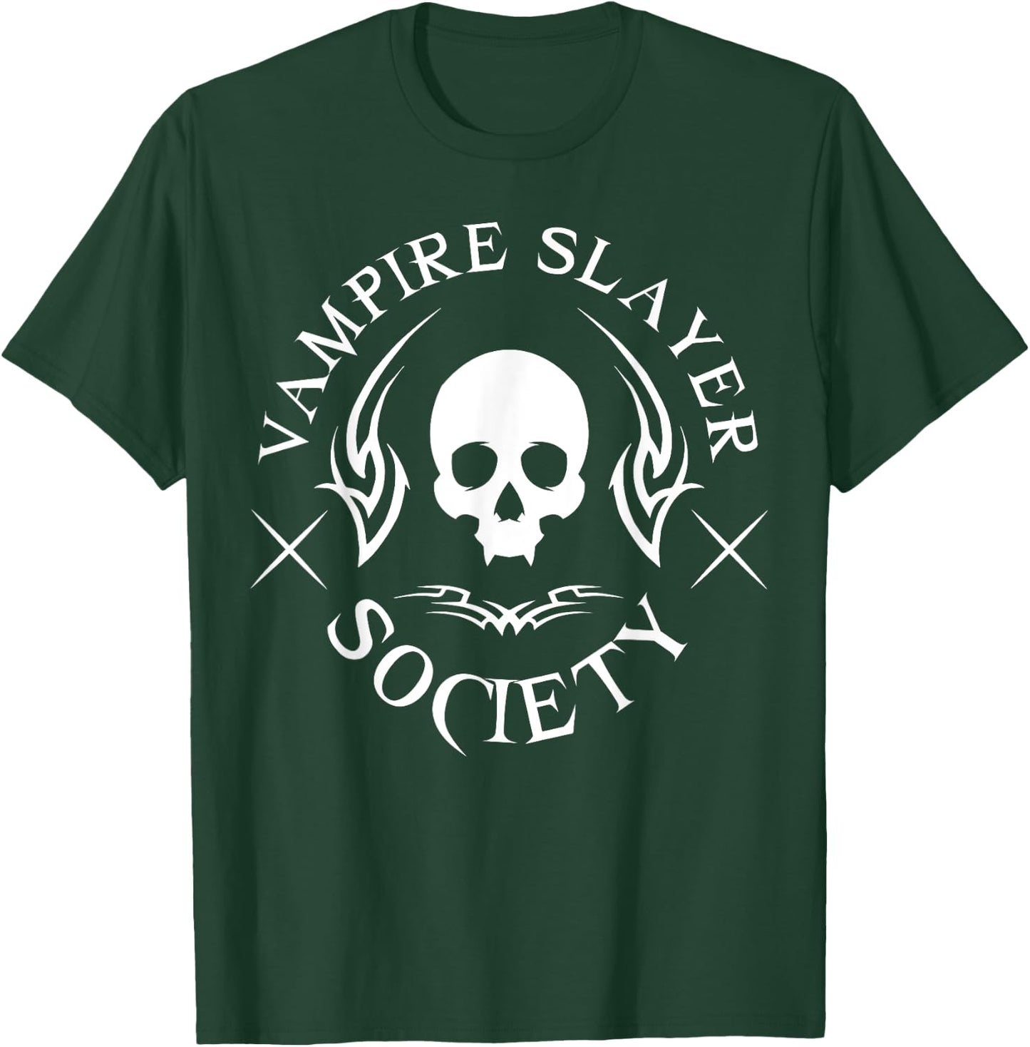 Halloween Vampire Slayer Society Vampire Hunter Skull Funny T-Shirt - T-Shirt | Forest