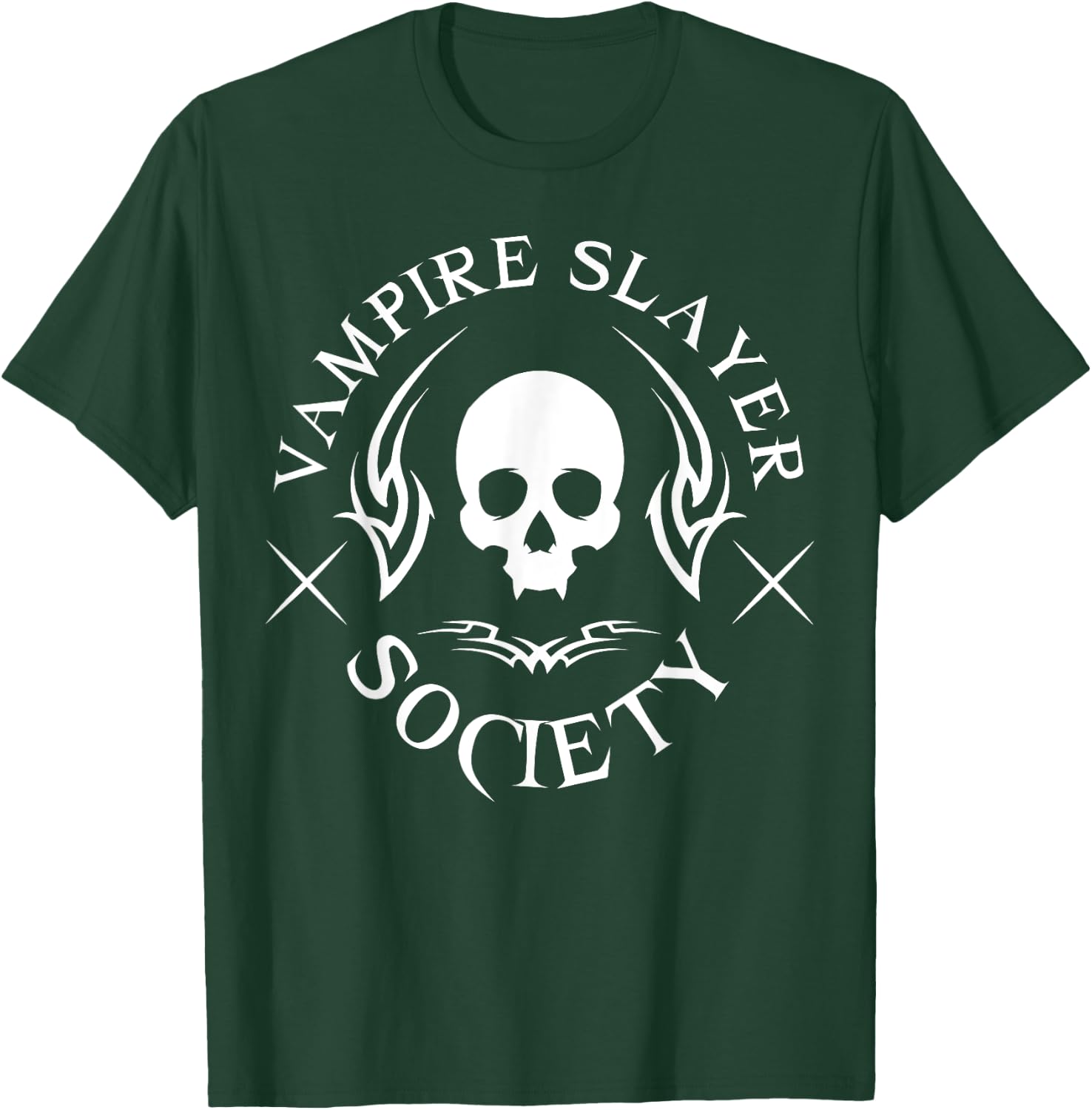 Halloween Vampire Slayer Society Vampire Hunter Skull Funny T-Shirt - T-Shirt | Forest