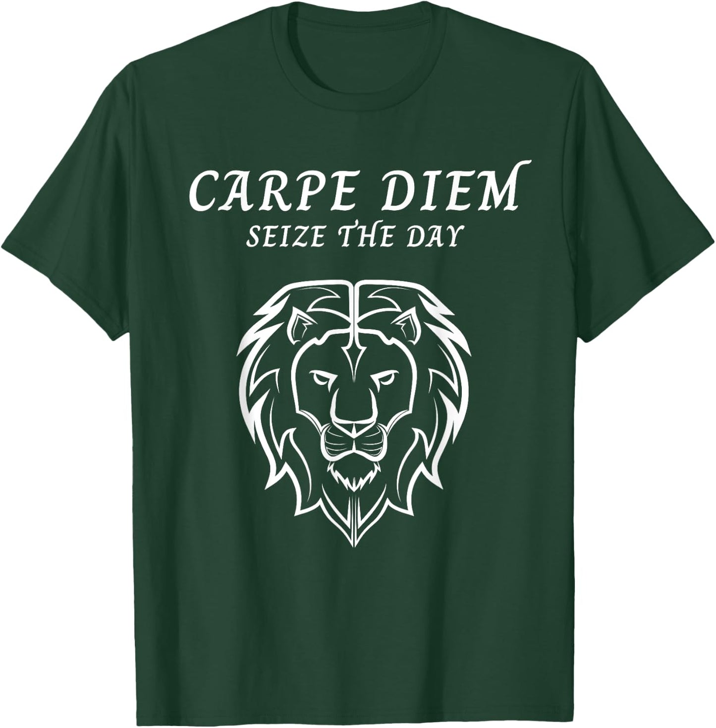 Carpe Diem Seize The Day Lion Workout Motivation Shirt T-Shirt - T-Shirt | Forest