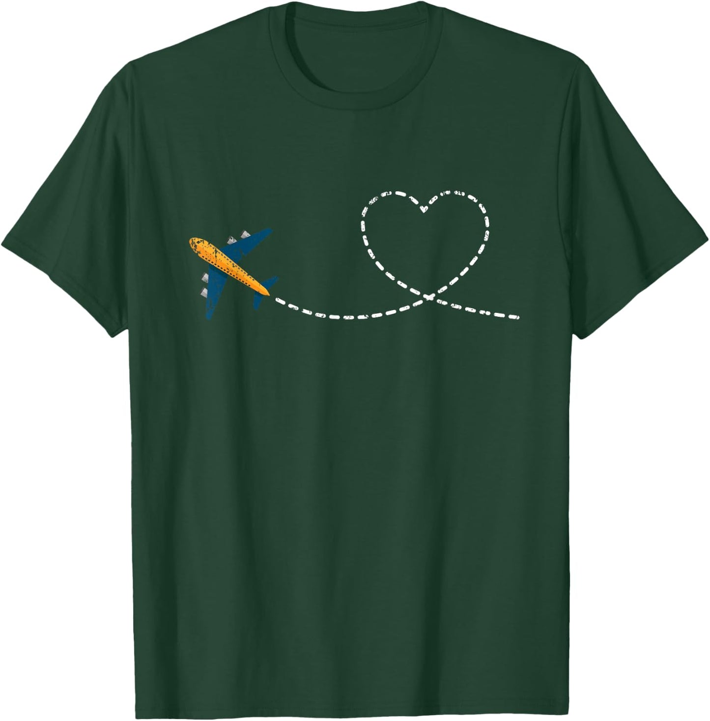 Aeroplane Heart Valentine's Day Gift Pilot T-Shirt - T-Shirt | Forest