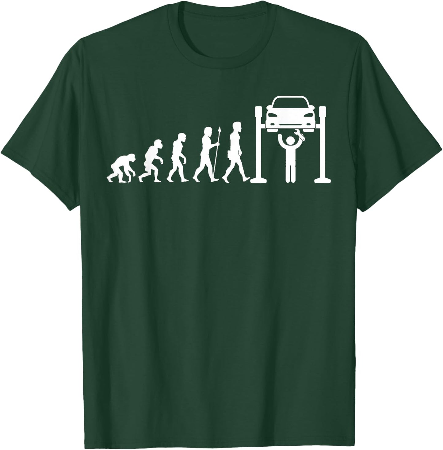 Mechanic Evolution Mechanic Gift Car Mechanics T-Shirt - T-Shirt | Forest