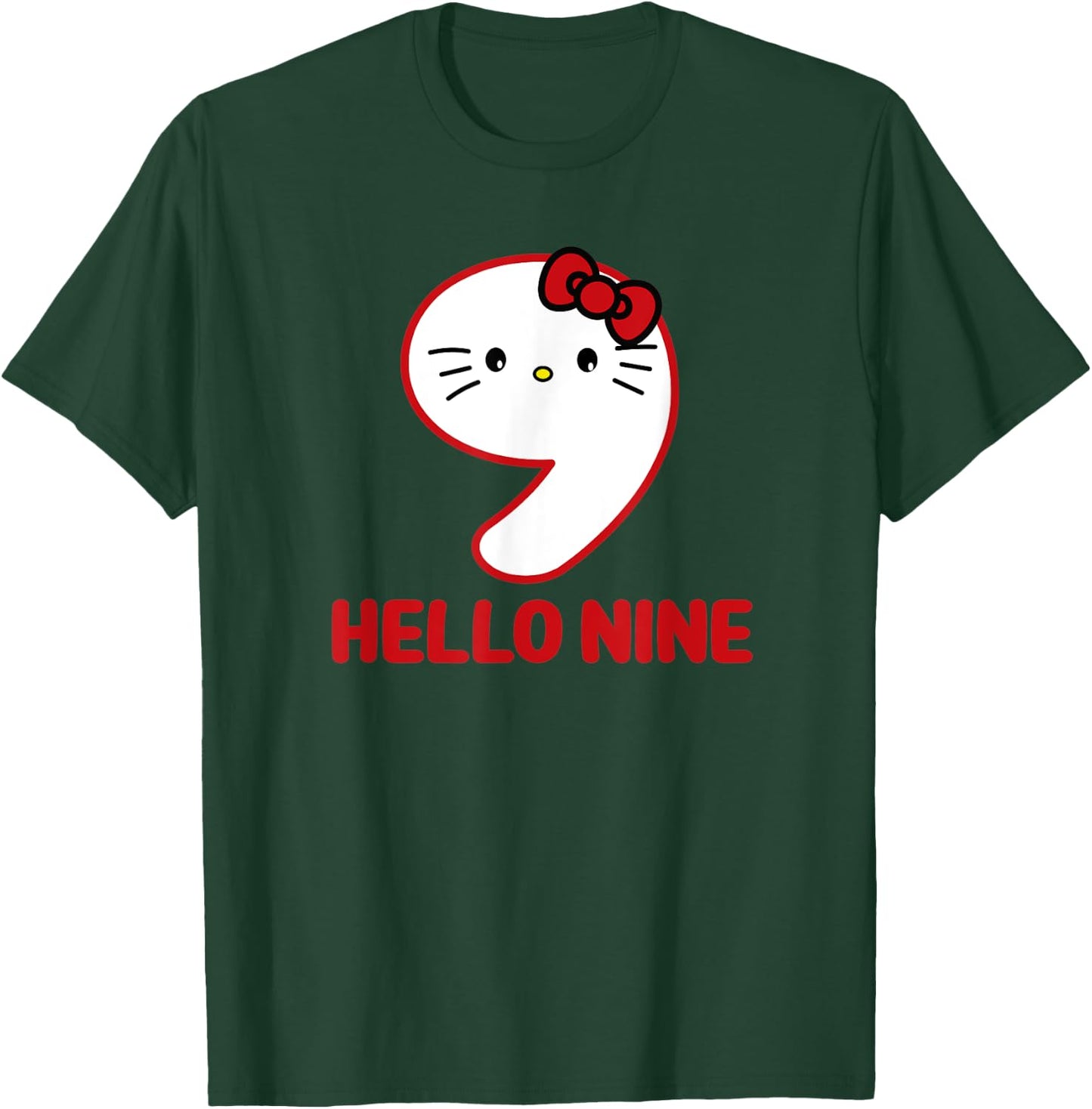 Happy Birthday Kitty, Cute Hello Nine Bday 9th Kawaii Gift T-Shirt - T-Shirt | Forest