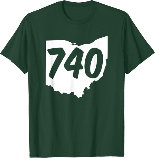 740 Area Code Ohio T-Shirt - T-Shirt | Forest
