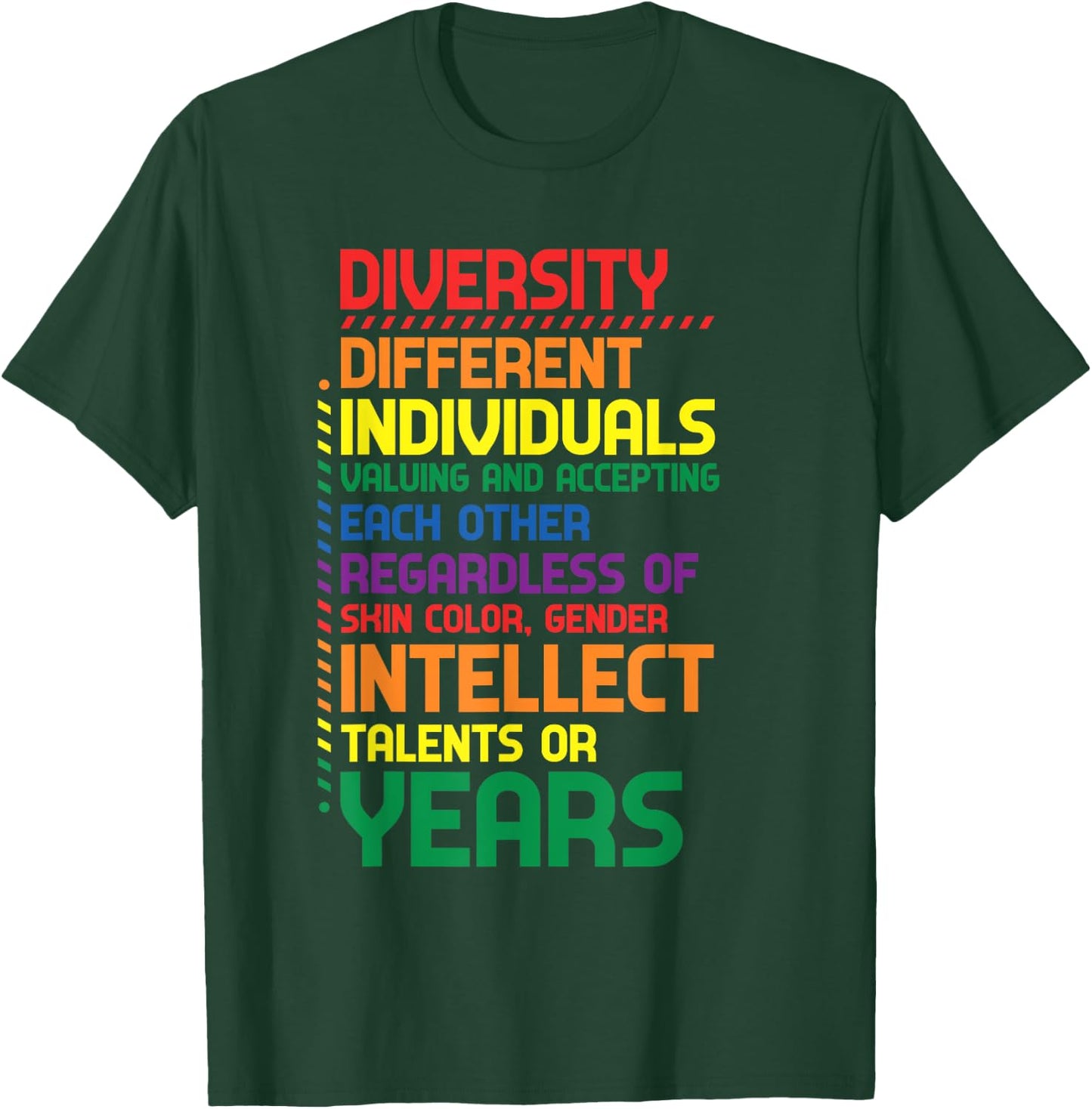 Colorful Rainbow Diversity Definition T-Shirt - T-Shirt | Forest