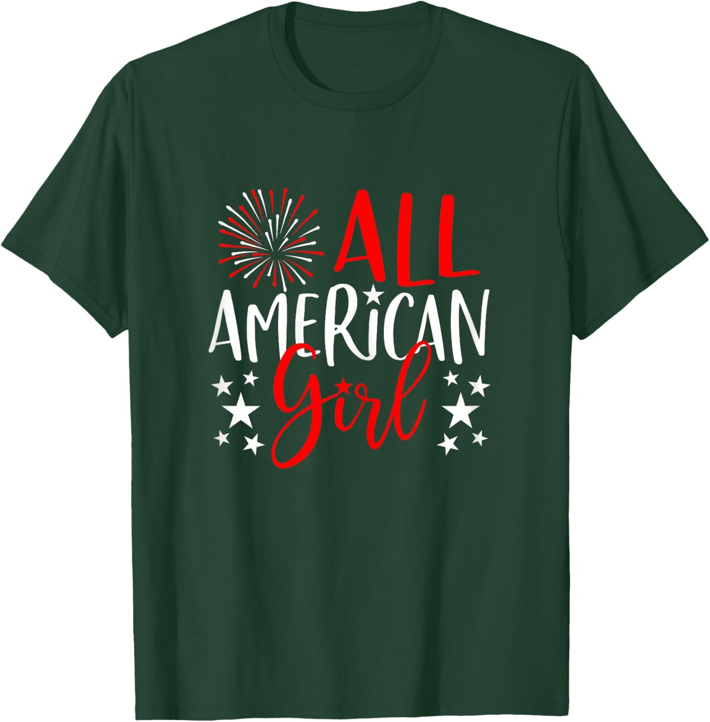 4th of July Family Matching Shirts All-American Girl T-Shirt - T-Shirt | Forest