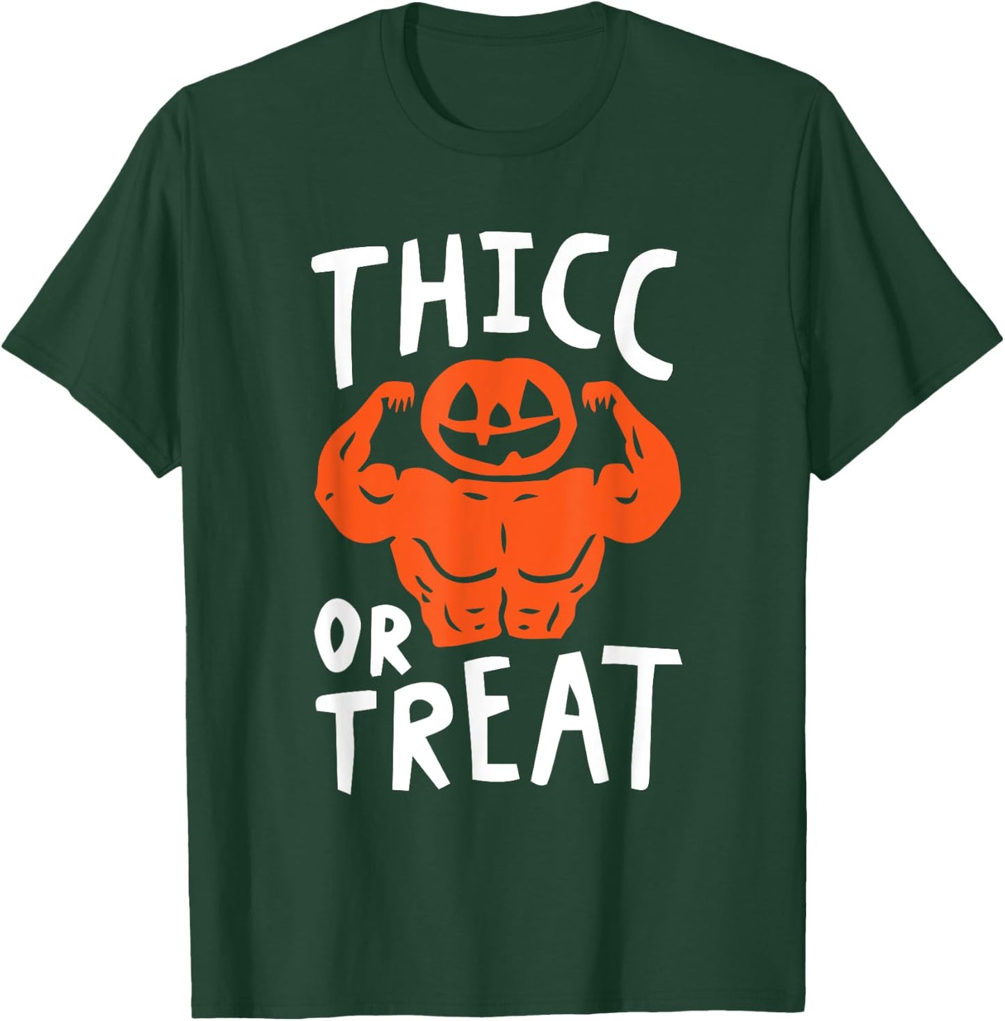 Trick Or Treat Pun Lazy Halloween Costume Workout Gym Lover T-Shirt - T-Shirt | Forest