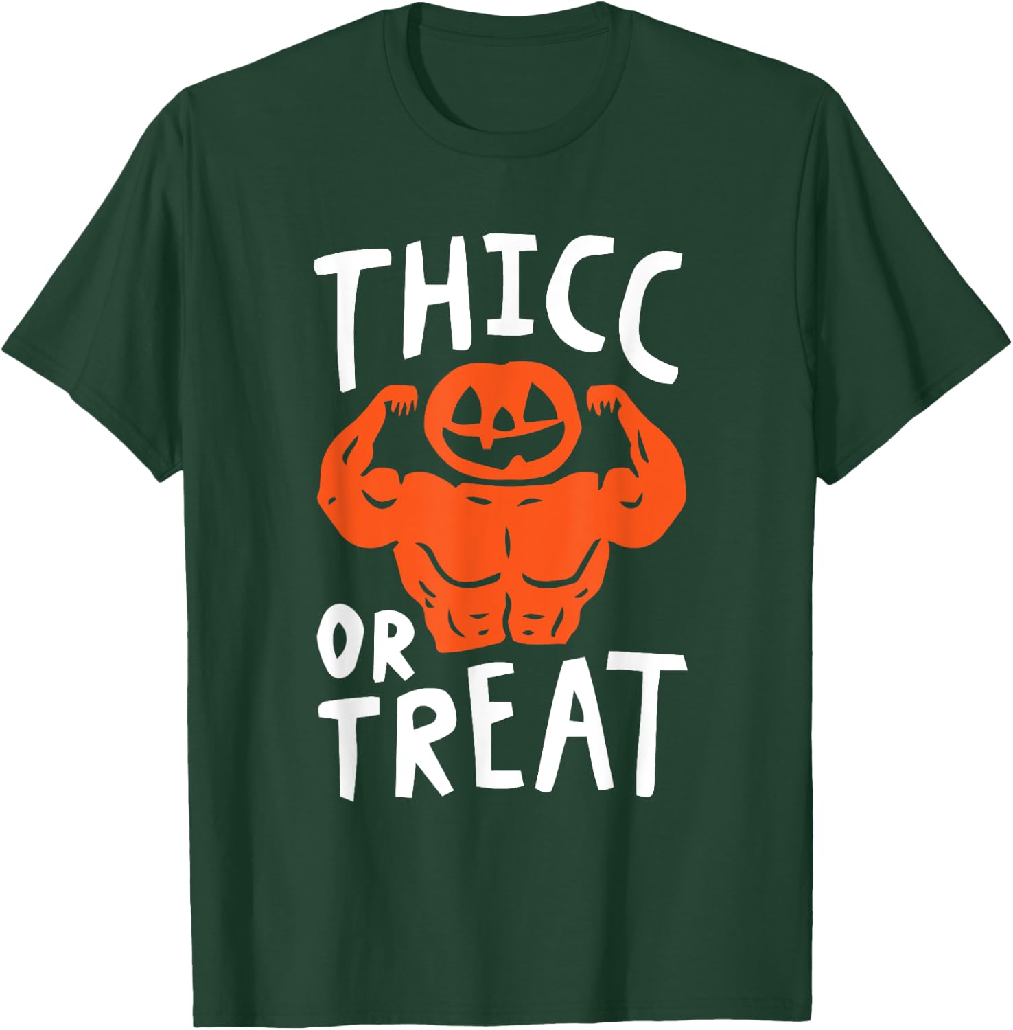 Trick Or Treat Pun Lazy Halloween Costume Workout Gym Lover T-Shirt - T-Shirt | Forest