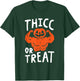 Trick Or Treat Pun Lazy Halloween Costume Workout Gym Lover T-Shirt - T-Shirt | Forest