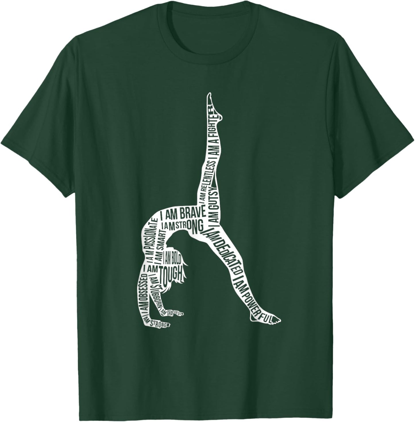 Cheerleading Tumbling Flip Acrobatic Girls Design Gymnastics Typography Funny Gymnast Handstand Women's Black Short Sleeve Classic Fit T-Shirt - T-Shirt | Forest